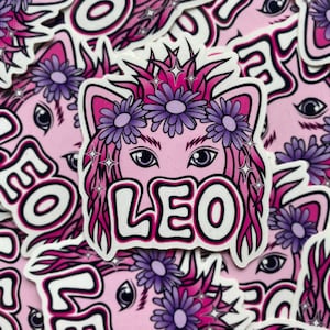 Leo Astrology Sticker, Zodiac sign sticker