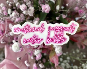 Emotional Support Water Bottle Sticker Rainbow Colorful Decal Funny ...