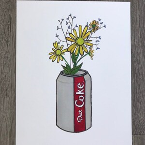 Diet Coke art, soda can print, diet soda painting, unique gift, unique art, free shipping