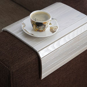 Sofa Tray Table SILVER / Coffee Tray / Modern Tray Table / Couch Tray / Small Spaces / Wooden Coffee Table / Modern Side Table image 1