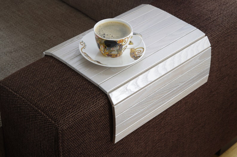 Sofa Tray Table SILVER / Coffee Tray / Modern Tray Table / Couch Tray / Small Spaces / Wooden Coffee Table / Modern Side Table image 1