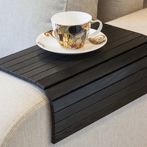 Sofa Tray Table BLACK / Tray Table / Sofa Arm Table / Ottoman Tray / Wooden Tray / Couch Table / Small Spaces / Sofa Arm Tray / Couch Tray image 1