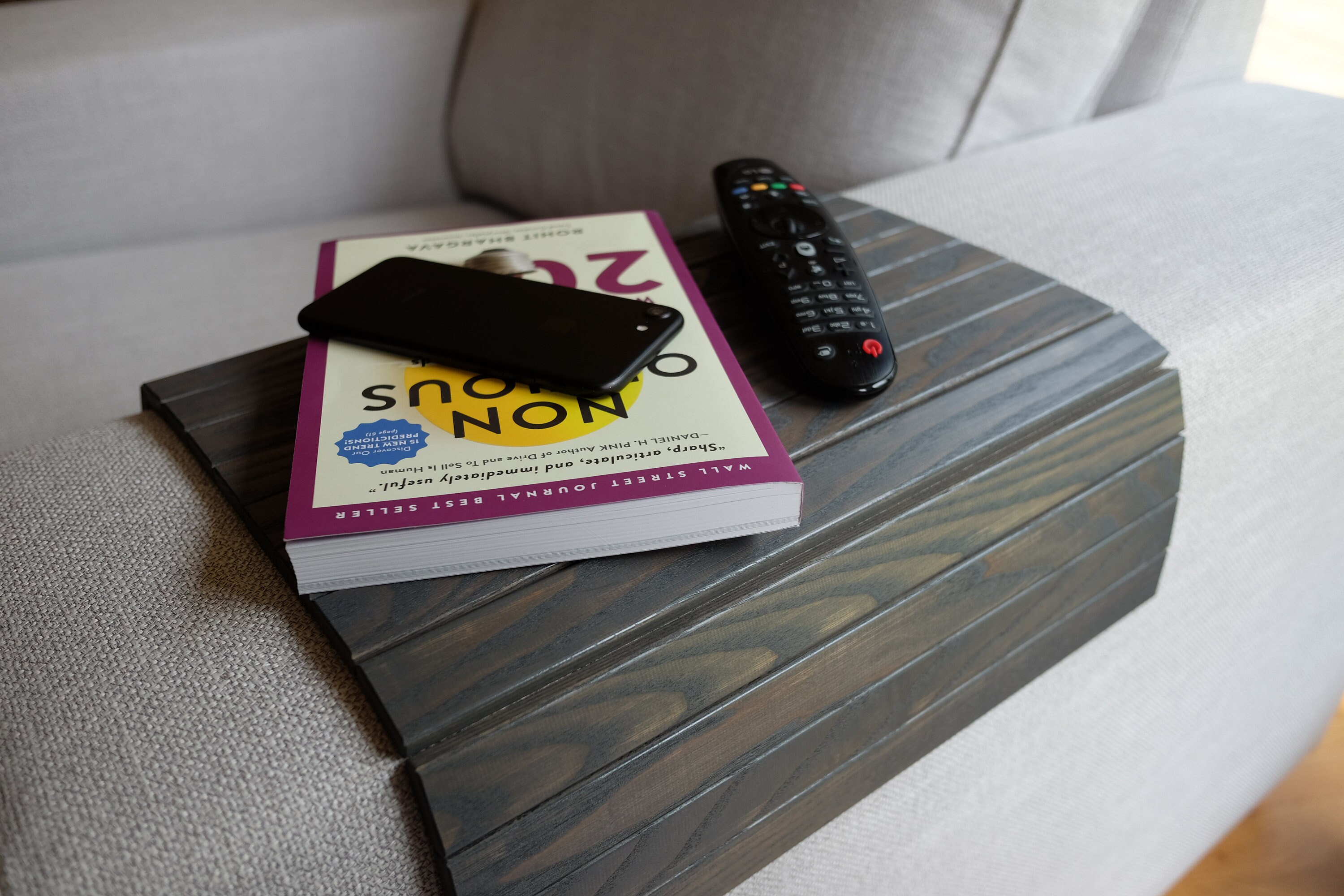 Sofa Tray Table GREY / Armrest Tray / Sofa Arm Tray / Unique Etsy