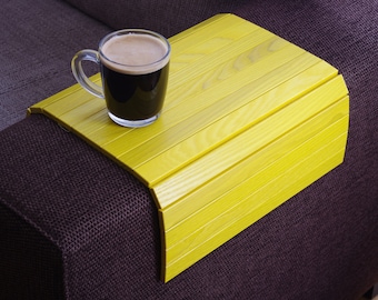 Sofa Tray Table YELLOW / Tray Table / Small Apartment / Sofa Tray / Yellow Table / TV tray / Sofa Arm Table / Sofa Arm Tray / Armrest Table