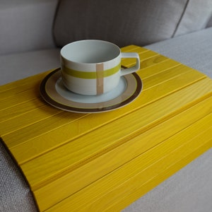 Sofa Tray Table YELLOW / Tray Table / Small Apartment / Sofa Tray / Yellow Table / TV tray / Sofa Arm Table / Sofa Arm Tray / Armrest Table