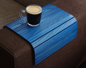 Sofa Tray ROYAL BLUE / Tray Table / Sofa Arm Table / Ottoman Tray / Wooden Tray / Couch Table / Small Spaces / Sofa Arm Tray / Armrest Tray