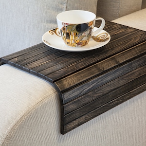 Sofa Arm Tray VINTAGE black / TV tray / Sofa Arm Table / Rustic Ottoman Tray / Sofa Tray Table / Wooden Ottoman Tray / Laptop Tray Wood