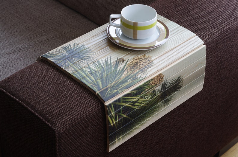 Sofa Tray Table CACTUS / Side Table / Wood Ottoman Tray / Sofa Table / Wooden Ottoman Tray / Wood Breakfast Tray / Laptop tray / TV Tray image 1
