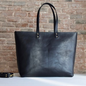 Weekender Leather bag. Black Oversized Tote. The big one from Cap Sa Sal Collection. Handmade. image 1