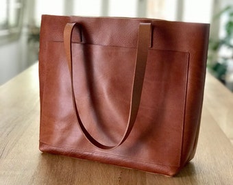 Light brown leather bag with zipper and inside lining — Vermut Atelier