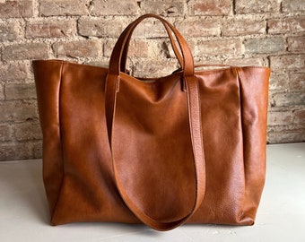 Oversized soft leather bag. Roma Bag. Tote. Shopper. Weekender.