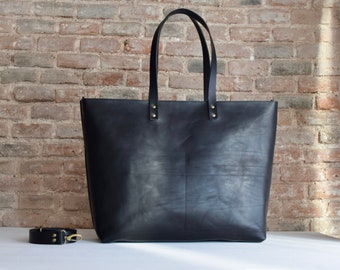 Weekender Leather bag. Black Oversized Tote. The big one from Cap Sa Sal Collection. Handmade.