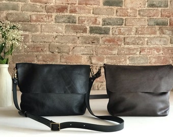 Crossbody bag. Leather purse. Small Satchel leather bag. Leather clutch bag. Versatile everyday day bag. Pals Collection.