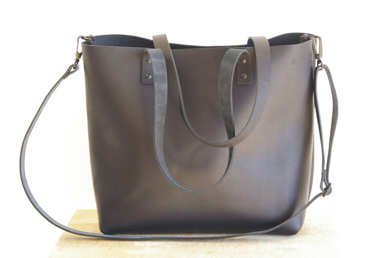 Black Natural Leather Tote Bag. Black Cap Sa Sal Bag. - Etsy