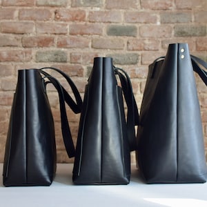 Weekender Leather bag. Black Oversized Tote. The big one from Cap Sa Sal Collection. Handmade. image 9
