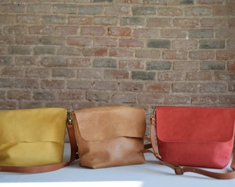 Leather Crossbody bag. Leather clutch bag with removable strap. Versatile everyday day. Pals Collection.