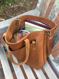 Handmade Vegetable Tanned Leather Tote Bag with Pocket product logo