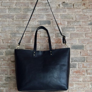 Weekender Leather bag. Black Oversized Tote. The big one from Cap Sa Sal Collection. Handmade. image 4