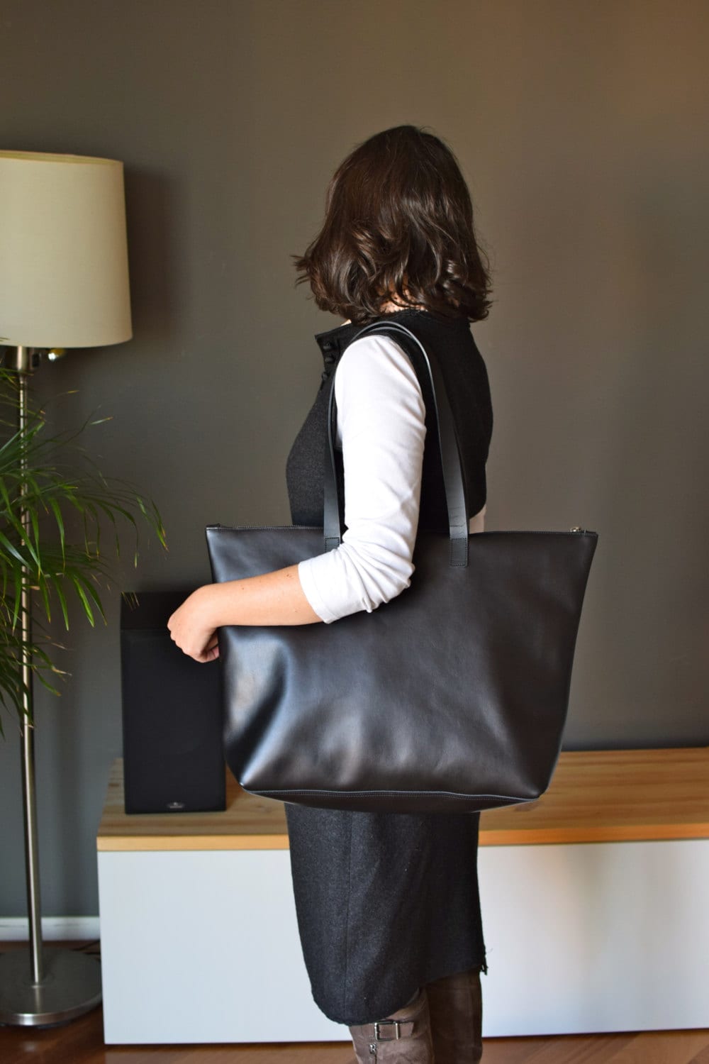 Baggu oversized leather tote Clearance