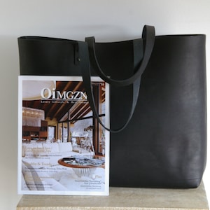 Weekender Leather bag. Black Oversized Tote. The big one from Cap Sa Sal Collection. Handmade. image 6
