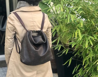 Multipurpose Genuine Women Leather Bag | 3 in 1 Convertible Hand Bag, Shoulder Bag & Backpack | Hobo Travel Bag | Donos Backpack | Tote Bag