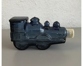 Vintage Collectable AVON Blue Train Glass Bottle, (Empty). 1970s