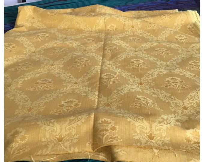 Beautiful Mustard Yellow Woven Damask Fabric for Curtains, Blinds, Soft