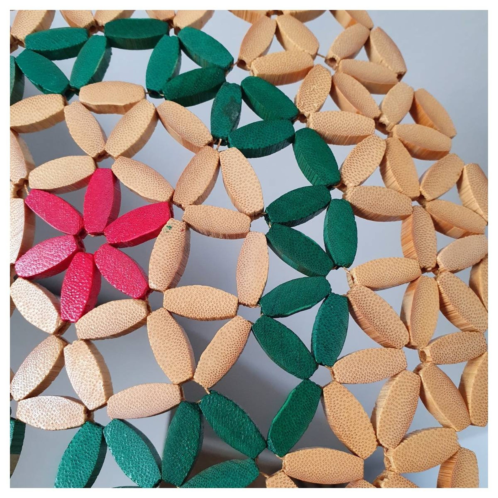 Vintage 1960s Wooden Beaded Placemats Round or Square Etsy