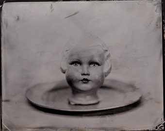 Head on a plate nr 1 wetplate tintype
