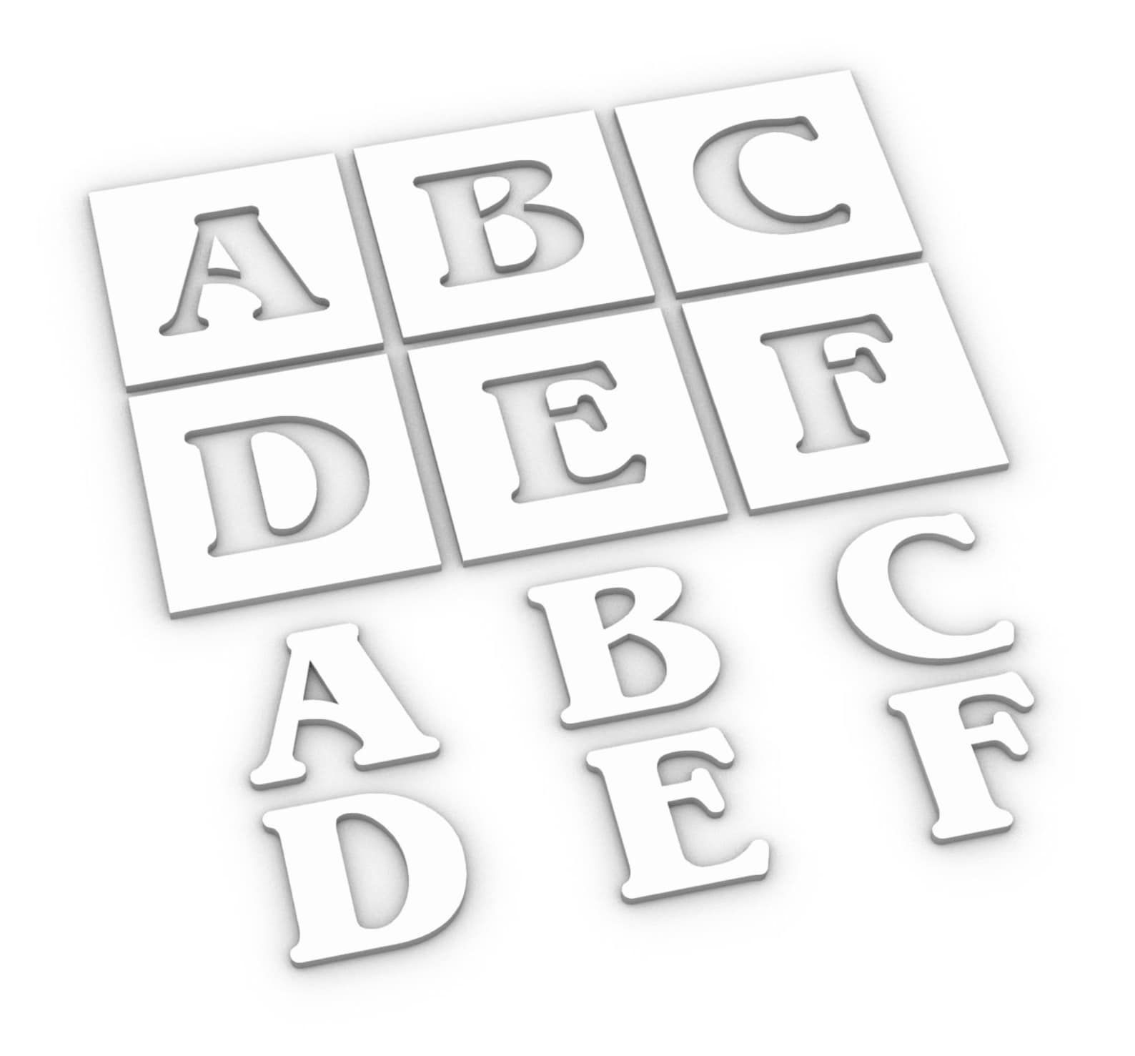 Large Letter Router Template, Individual Letters 125mm Tall. 5mm Clear