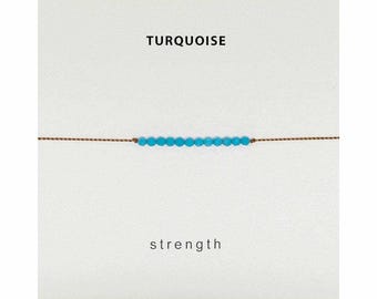 Turquoise Bracelet: Sterling Silver, Adjustable Gemstone Bead