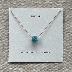 Raw Apatite necklace, rough crystal necklace, natural gemstone necklace, minimalist pendant necklace, Soulsilk