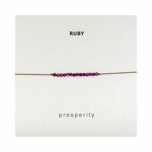 Ruby Bracelet, July Birthstone Bracelet, delicate crystal bracelet, precious gemstone bracelet, adjustable cord bracelet, Soulsilk