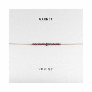 Garnet Bracelet: January Birthstone, Sterling Silver Adjustable Gemstone Bead