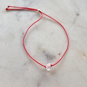Herkimer Diamond Quartz Bracelet, Dainty Gemstone Bracelet, Healing Yoga Bracelet, April Birthstone Bracelet, Soulsilk