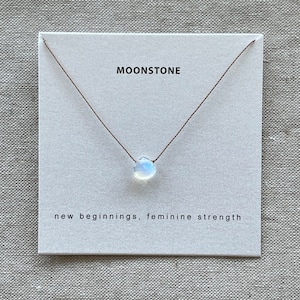 Rainbow Moonstone necklace- New Beginnings, June Birthstone Necklace, dainty crystal necklace, delicate layering necklace