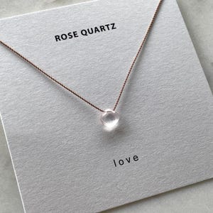 Rose Quartz Necklace, love intention necklace, Pink Crystal Necklace, Gemstone Cord Necklace,minimalist necklace, January Birthstone
