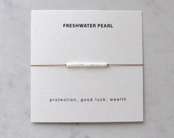 Freshwater Pearl Bracelet, Protection, Good Luck, Wealth, June birthstone bracelet, Something new bracelet, bridesmaid bracelet, Soulsilk