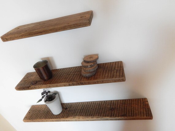 3 Reclaimed Wood Floating Shelves Rustic Floating Shelves Etsy