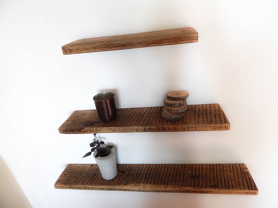 3 Reclaimed Wood Floating Shelves Rustic Floating Shelves Etsy