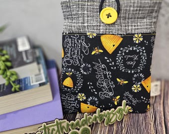 Funda para Kindle Bee Grateful (botón y bolsillo frontal)