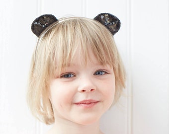 Kat oor hoofdband - Sparkly zwart