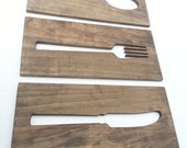 Kitchen Art Fork Spoon Knife Wooden Wall Plaques Modern Home Decor