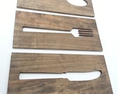 Kitchen Art Fork Spoon Knife Wooden Wall Plaques Modern Home Decor