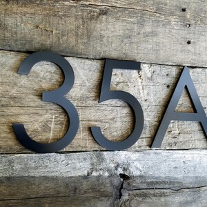 6 Black Modern House Numbers Stud Mounted Address Etsy
