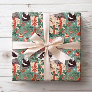 Raccoon & Gifts Christmas Wrapping Paper