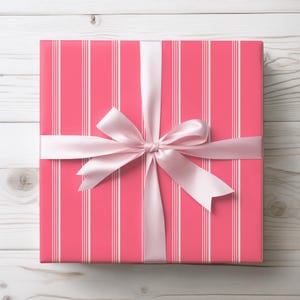 Chic Pink Striped Wrapping Paper