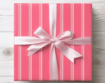 Chique roze gestreept inpakpapier