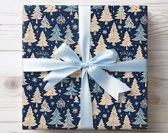 Encantadores papeles de regalo azules para las fiestas