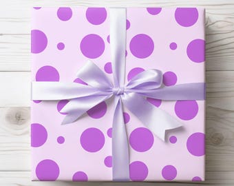 Purple Polka Dot Wrapping Paper: Cheerful Birthday Gift Wrap